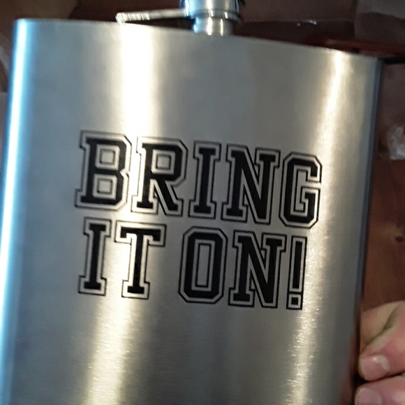 Stainless Steel 64 oz "Bring It On" Beverage Flask - Picture 7 of 9